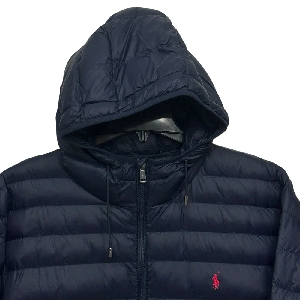 Polo Ralph Lauren Men's Size XXL Puffer Jacket Navy‎ Blue Hooded Zip Pockets NWT